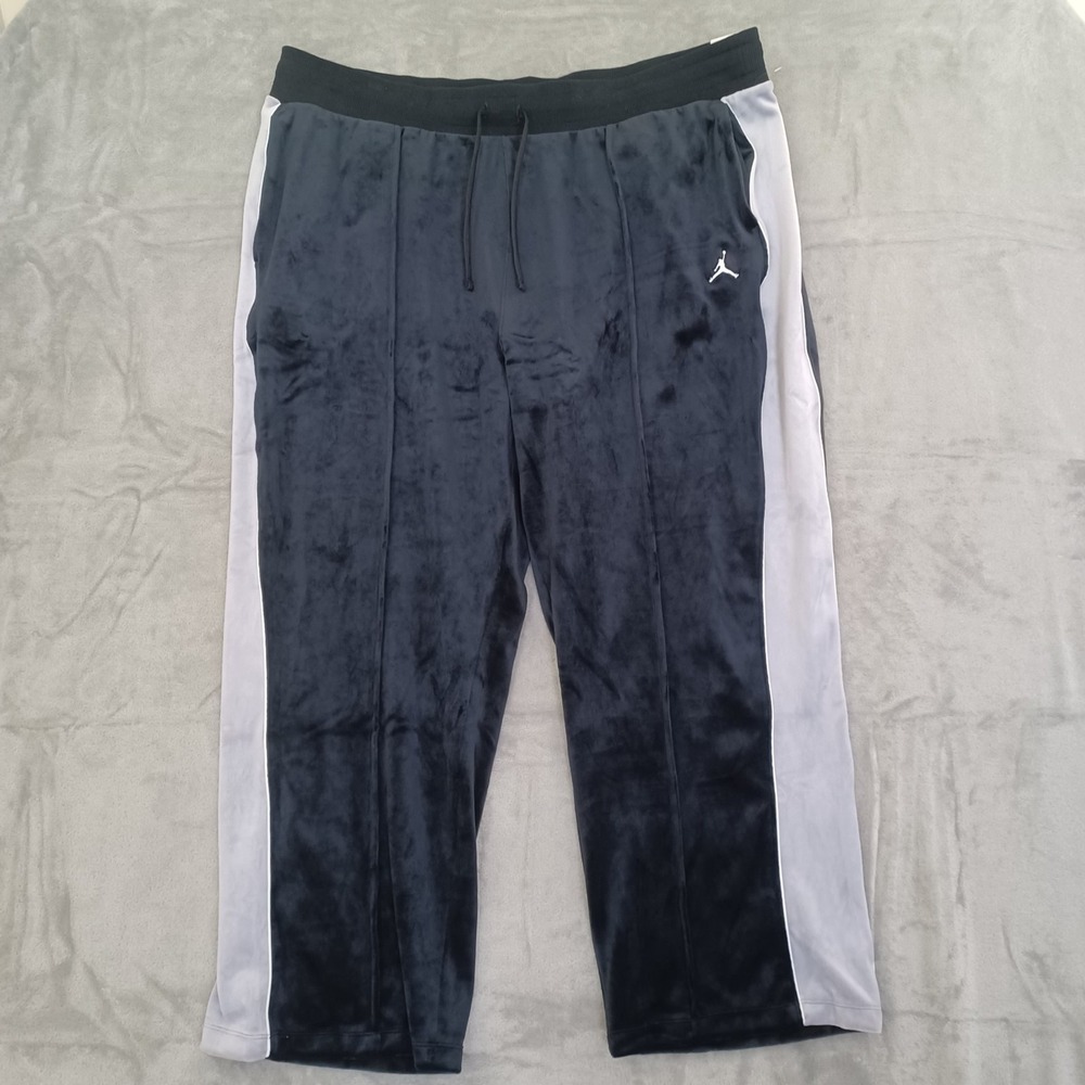 NWT Nike Air‎ Jordan Flight Jump Man Velour Sweat Pants Black/Grey Plus 3X